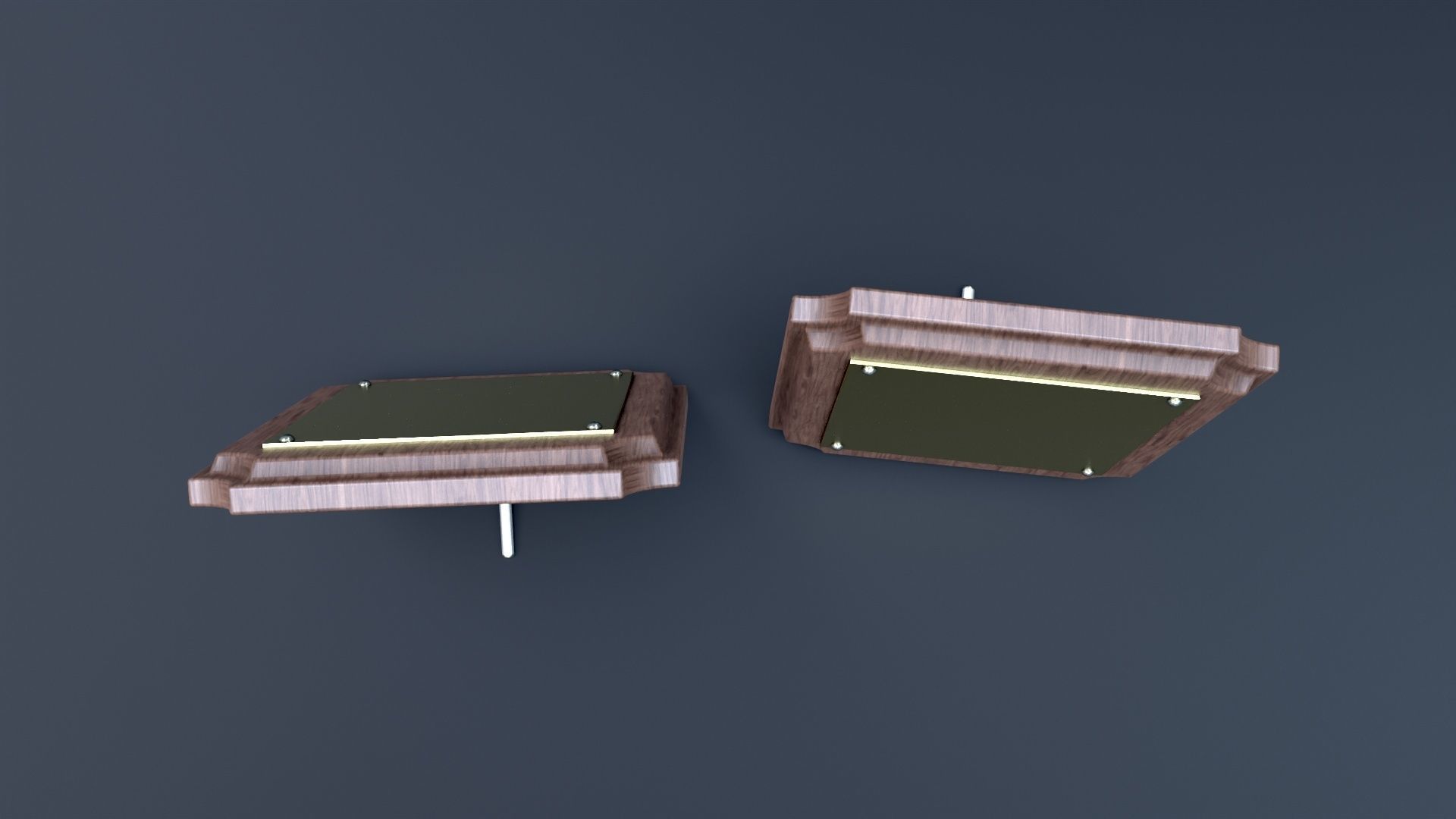 Wooden Plaque Low-poly 3D model_4