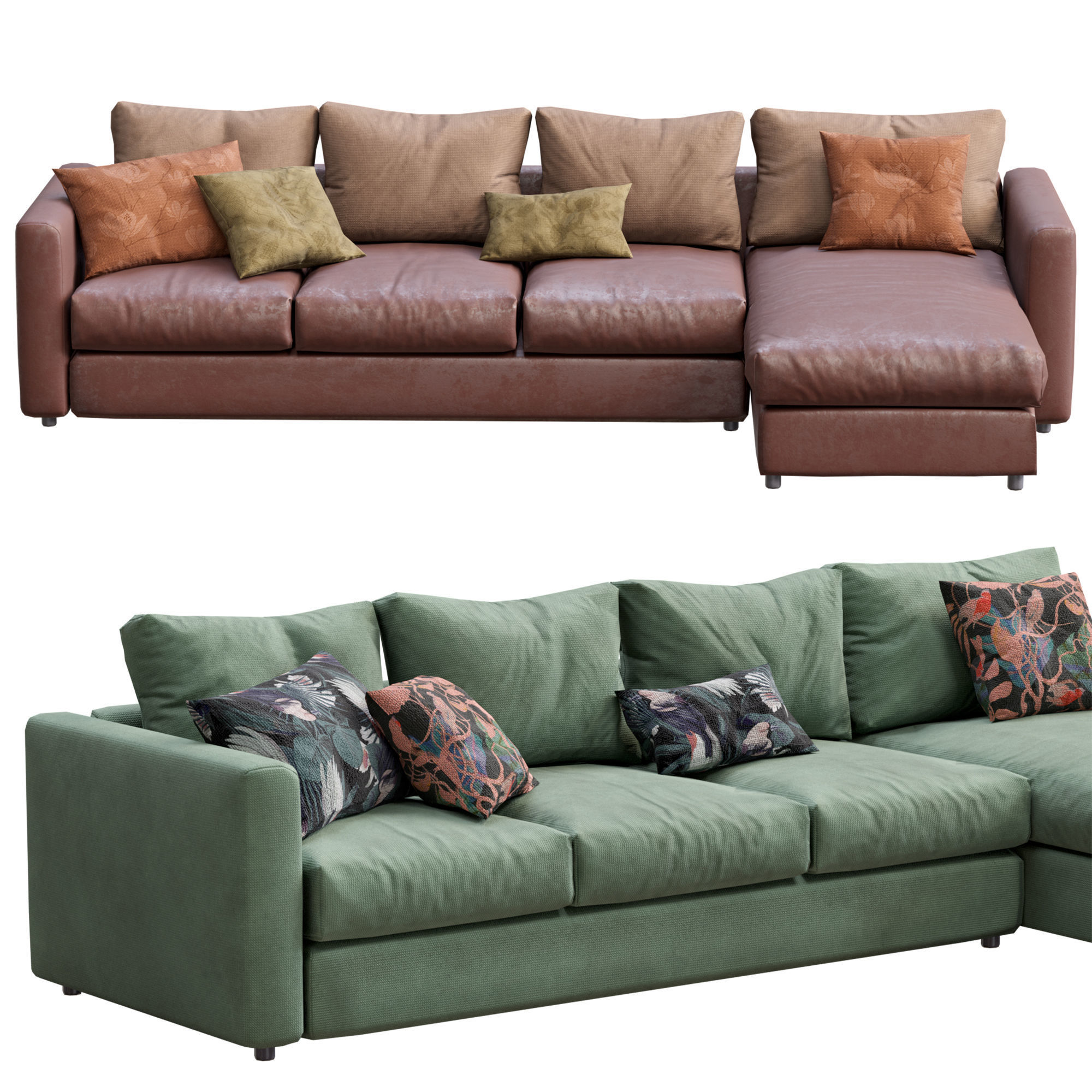 Sofa Ikea Vimle Low-poly 3D model_22