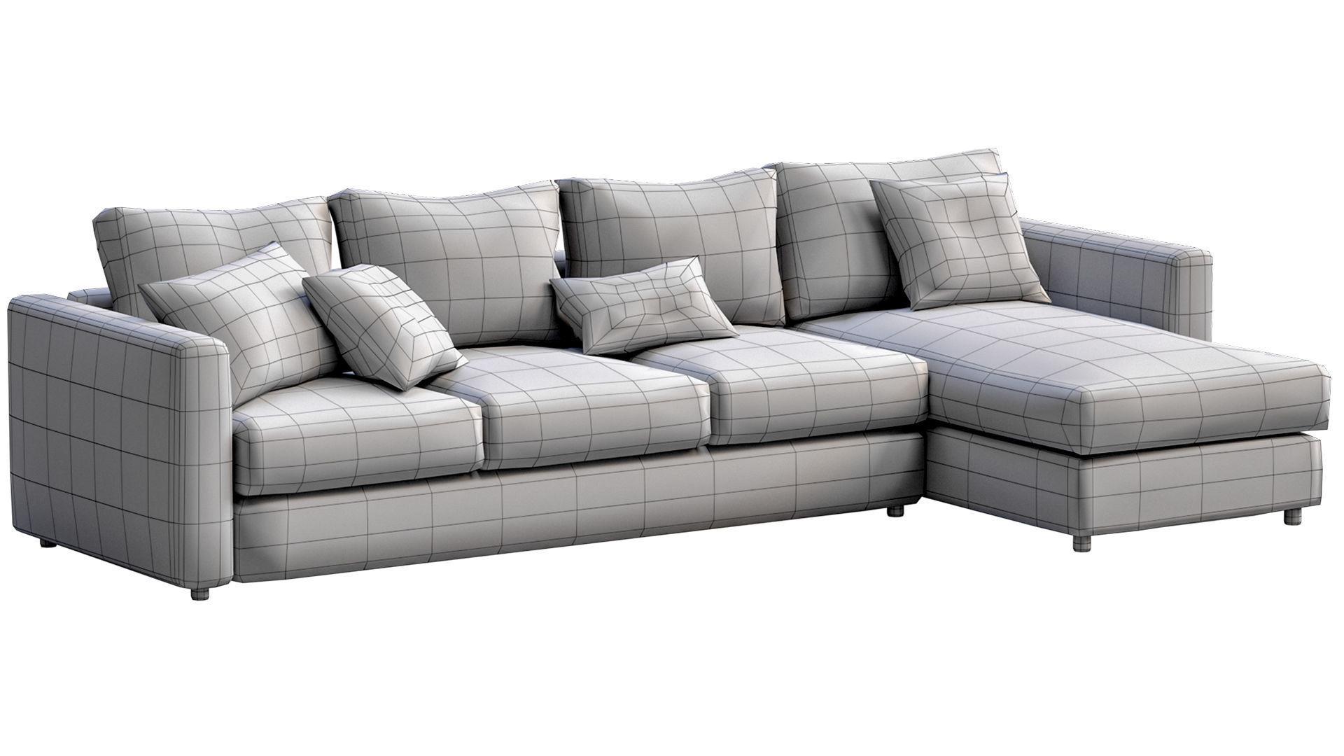 Sofa Ikea Vimle Low-poly 3D model_3