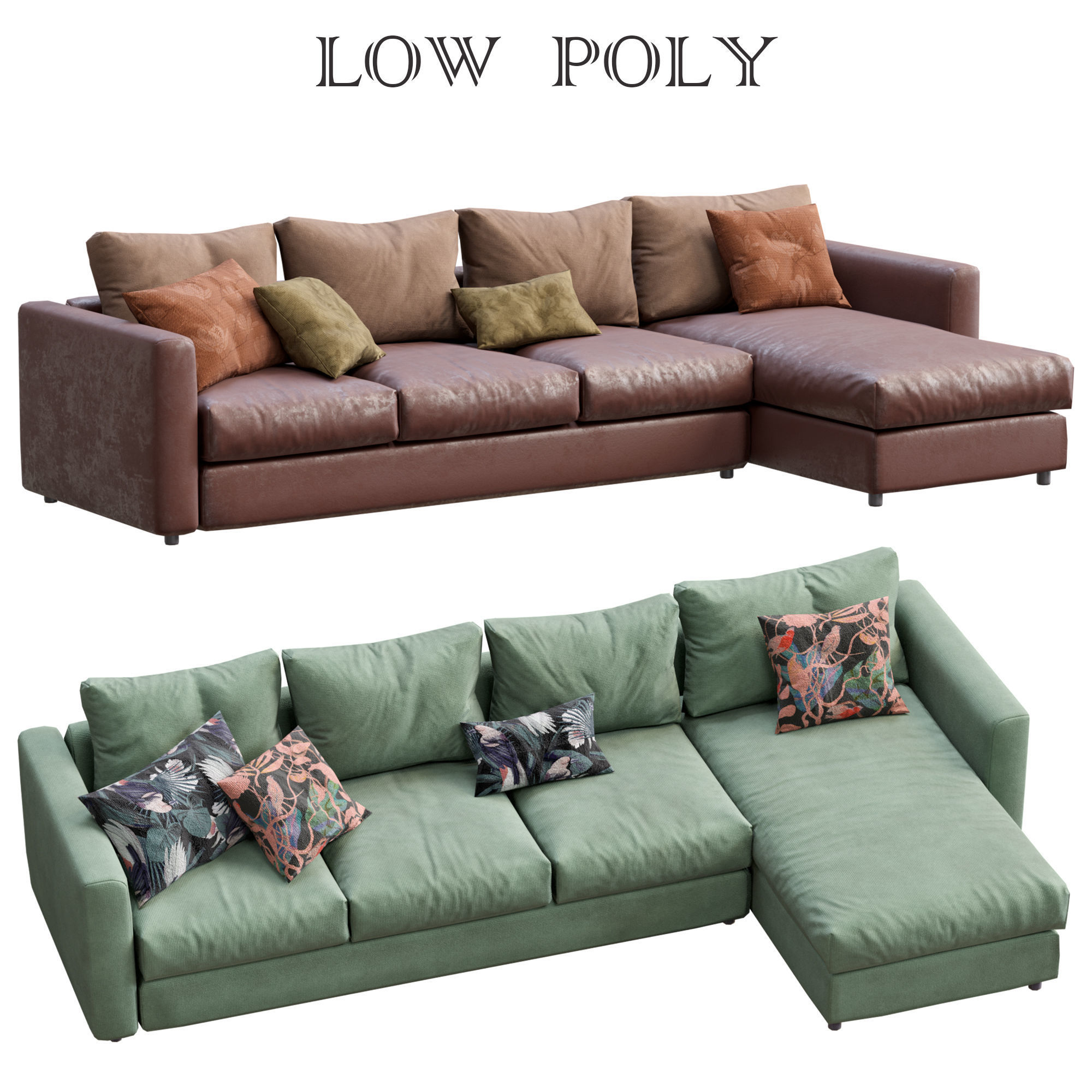 Sofa Ikea Vimle Low-poly 3D model_19