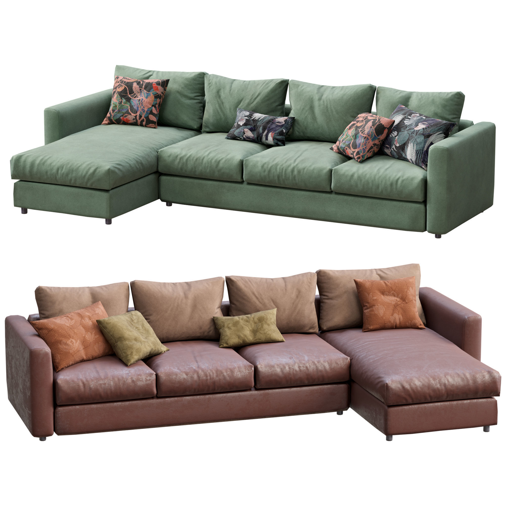 Sofa Ikea Vimle Low-poly 3D model_1