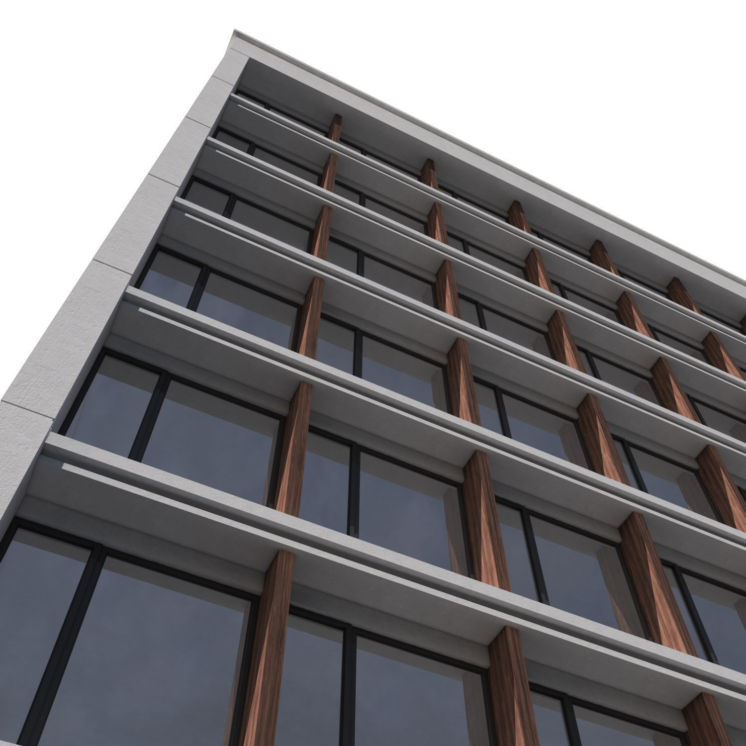 Modern office building No1 Low-poly 3D model_4