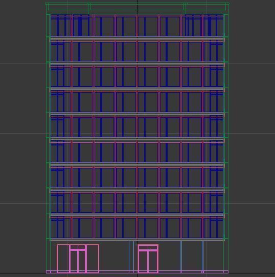 Modern office building No1 Low-poly 3D model_5