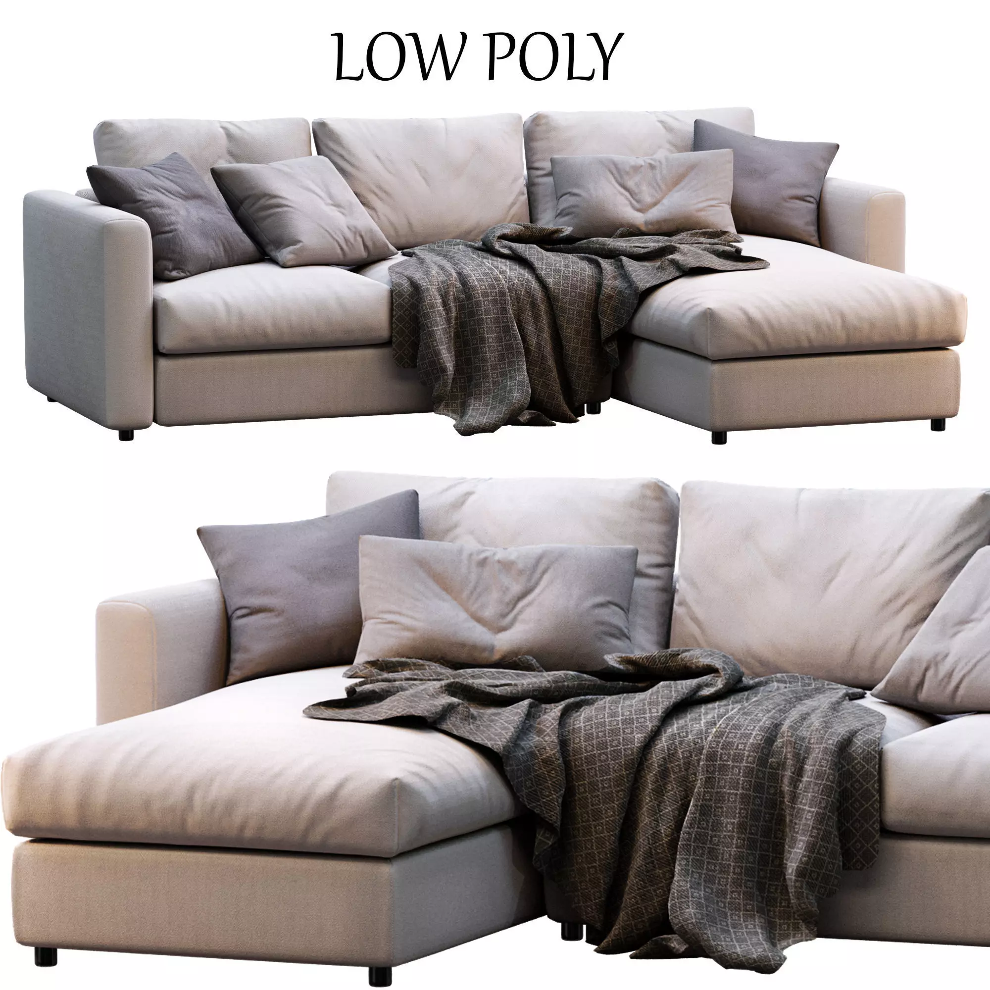 Sofa Vimle By Ikea 4 Low-poly 3D model