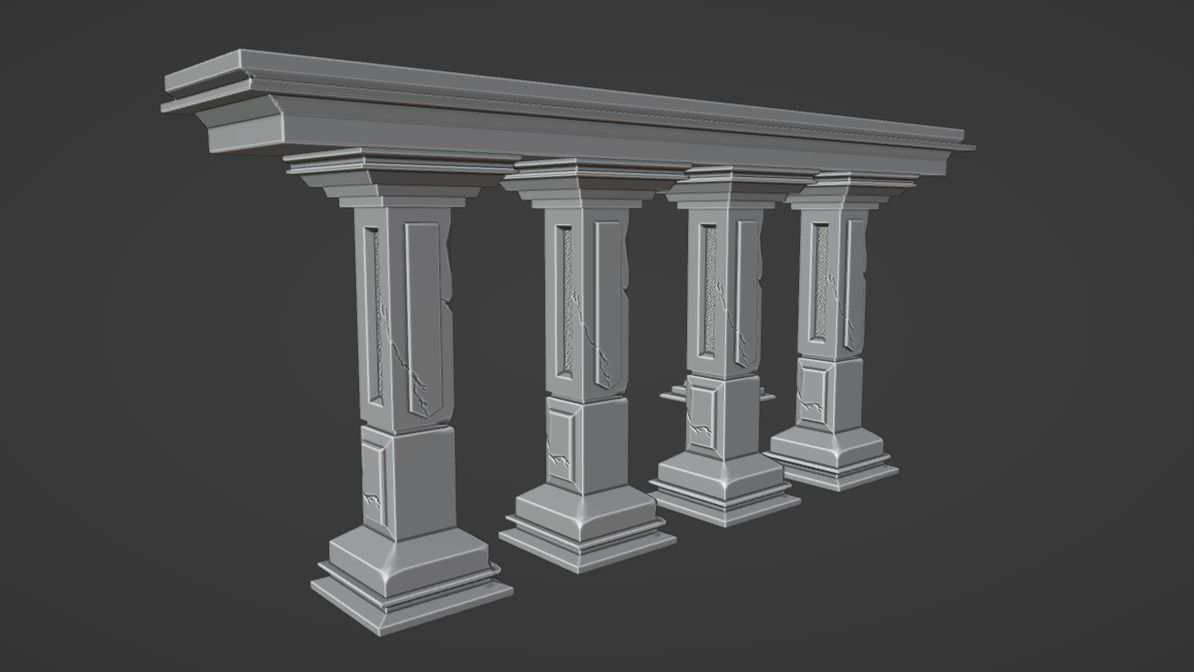 Pillars of ancient greece Low-poly 3D model_7