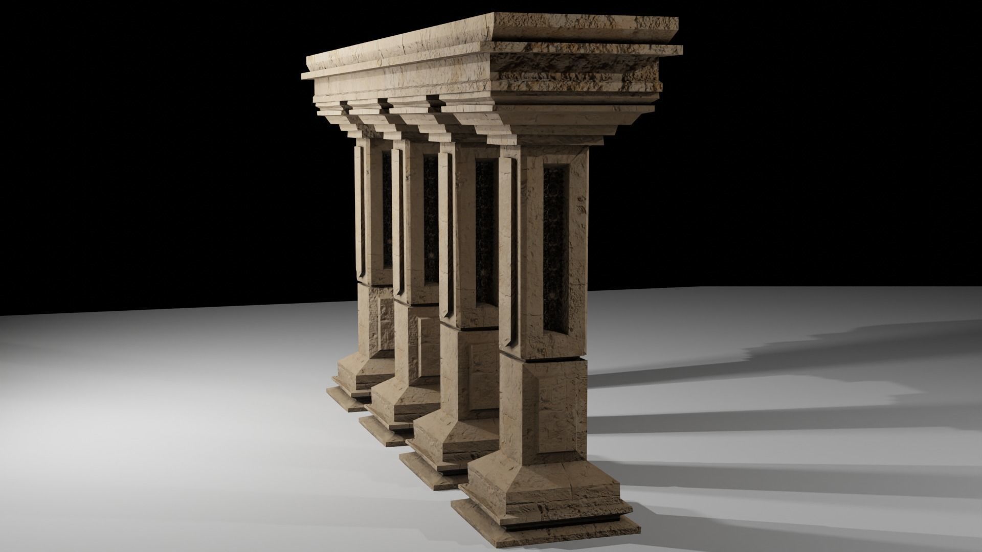 Pillars of ancient greece Low-poly 3D model_3