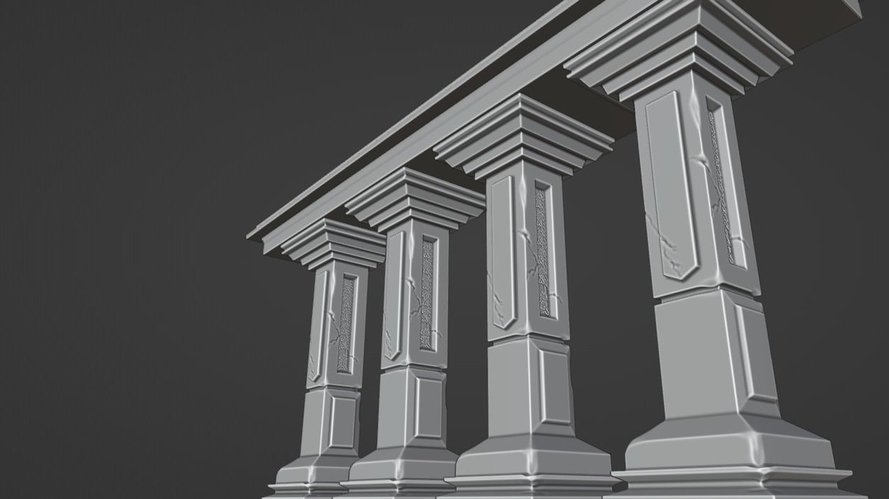 Pillars of ancient greece Low-poly 3D model_9