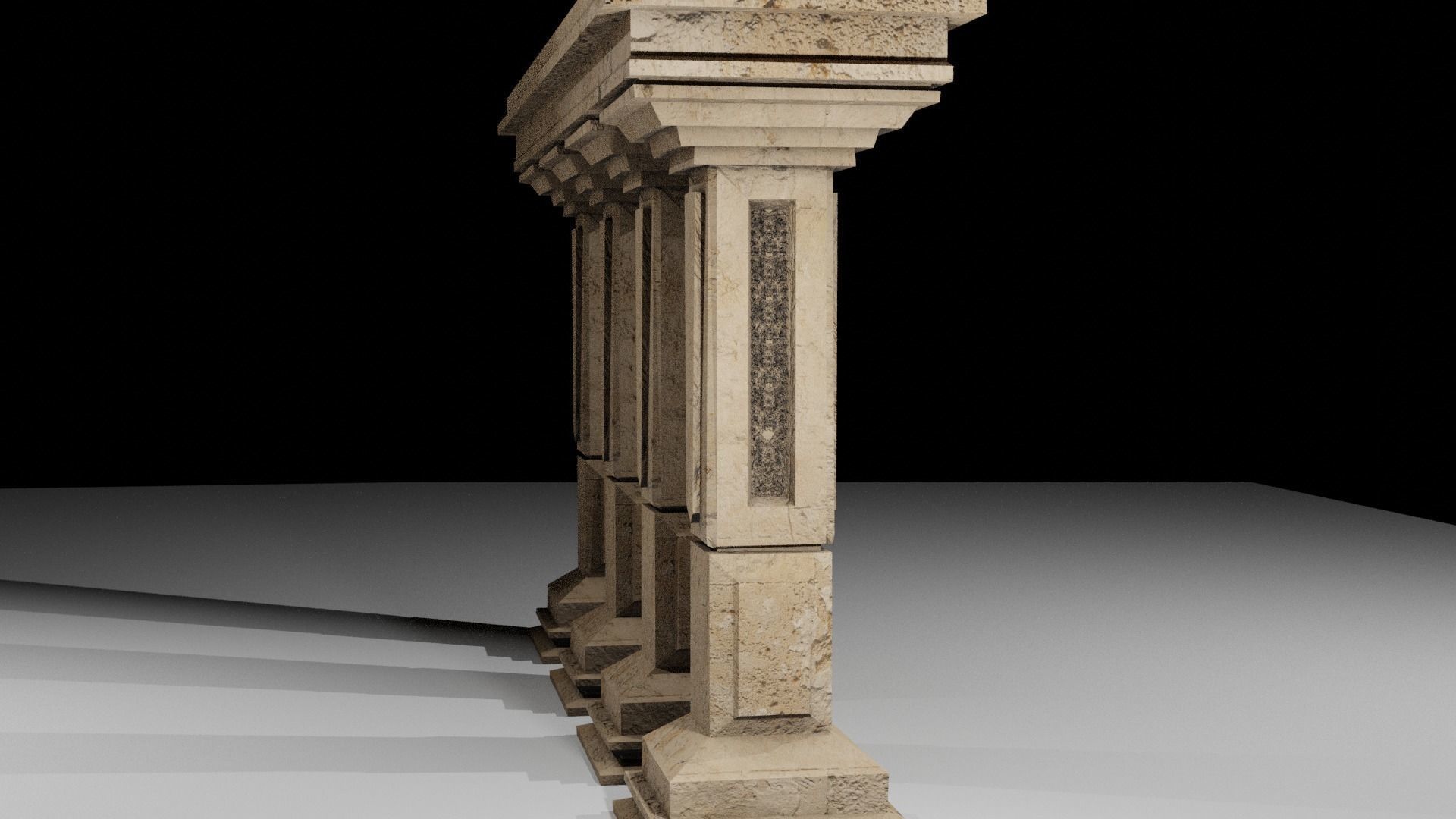 Pillars of ancient greece Low-poly 3D model_1