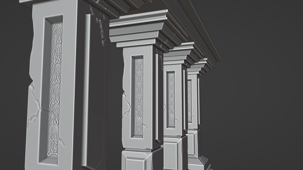 Pillars of ancient greece Low-poly 3D model_8