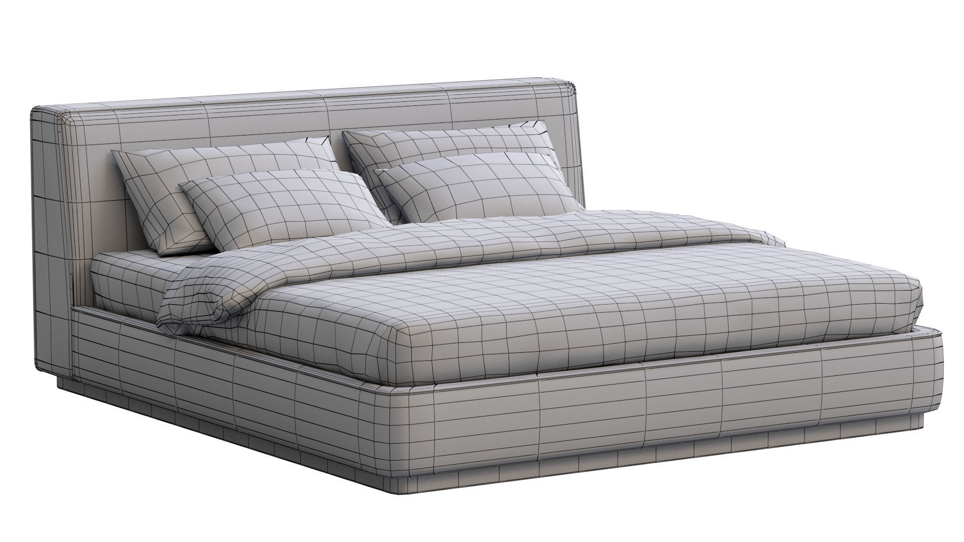 Alberta bed Dion Low-poly 3D model_10