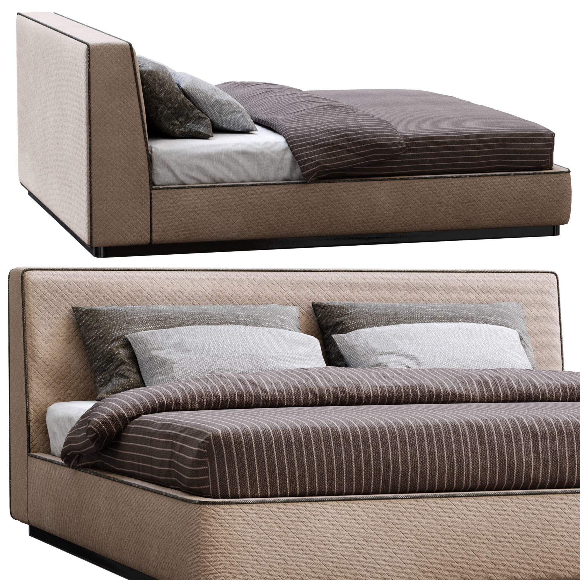 Alberta bed Dion Low-poly 3D model_15