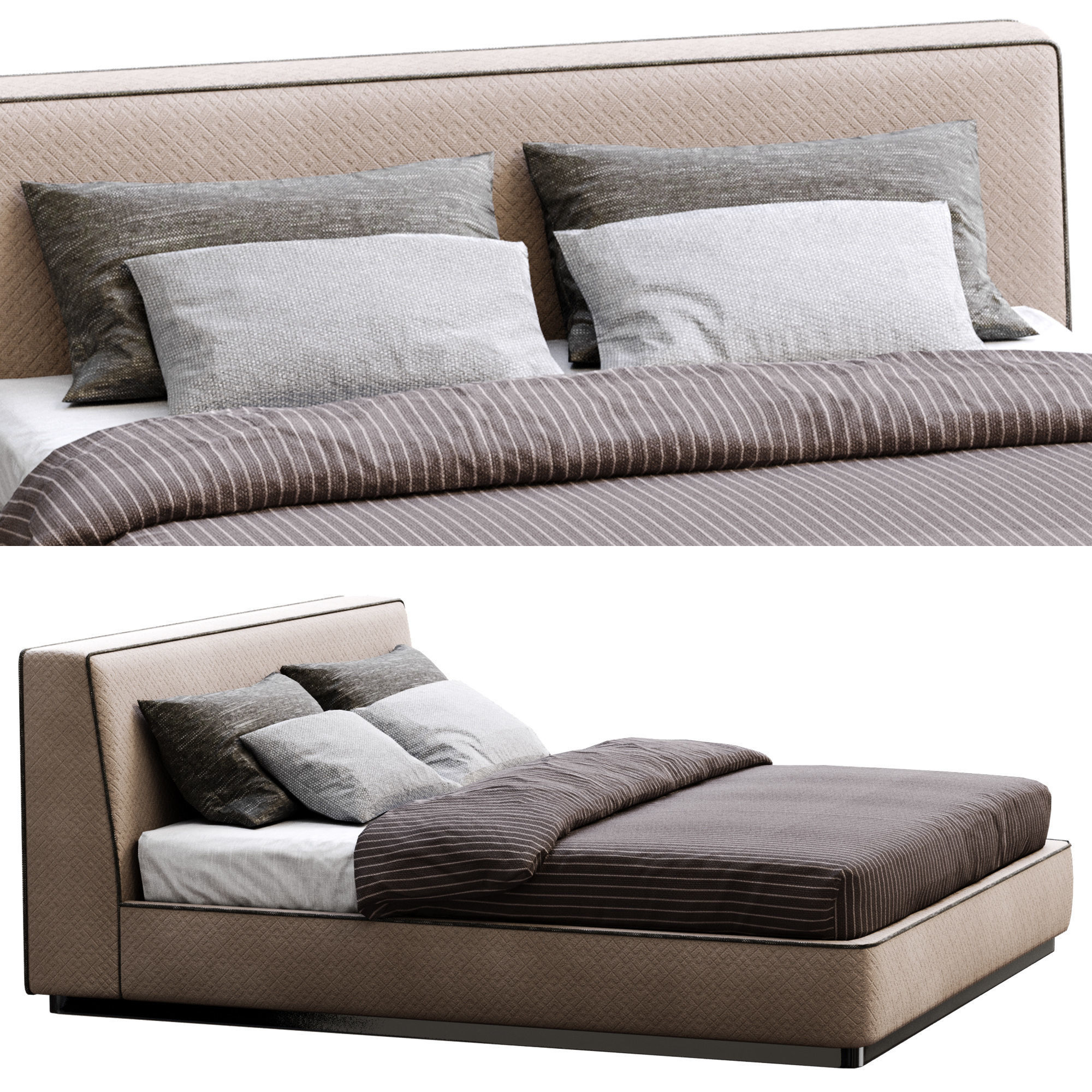 Alberta bed Dion Low-poly 3D model_34