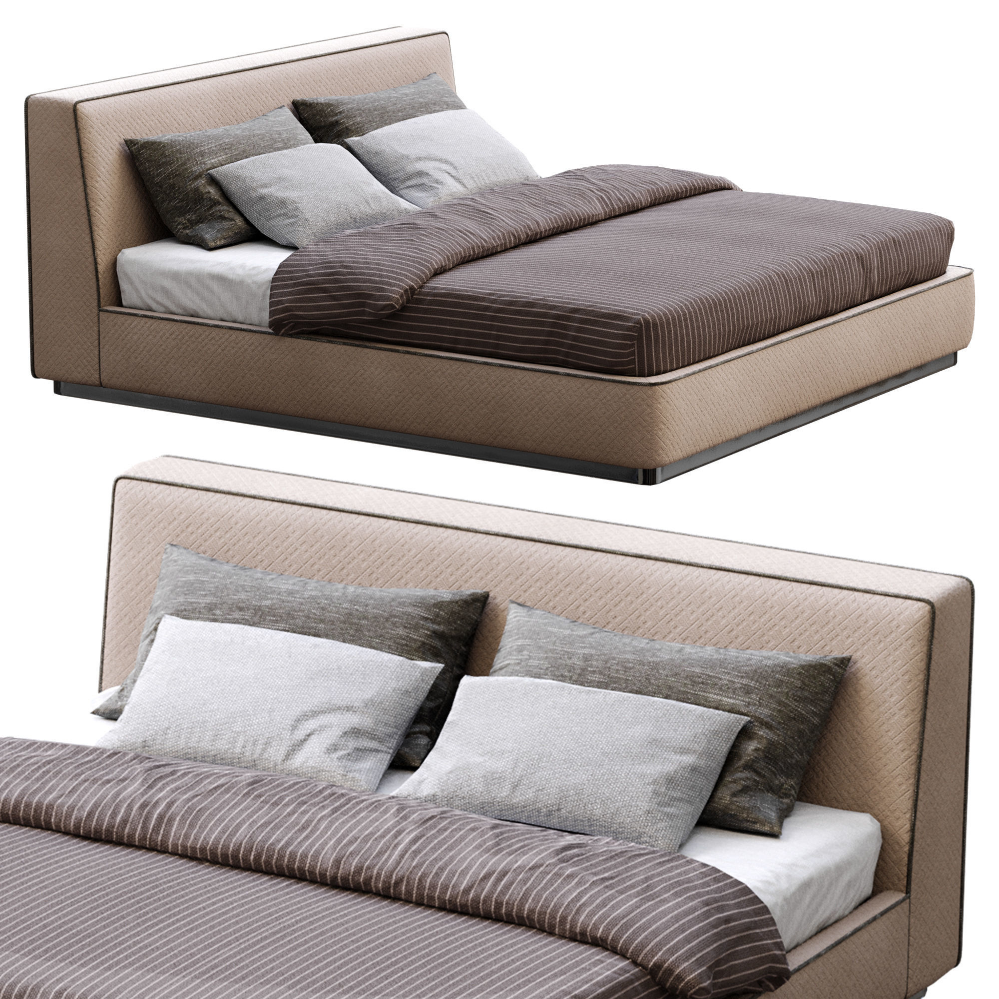 Alberta bed Dion Low-poly 3D model_13