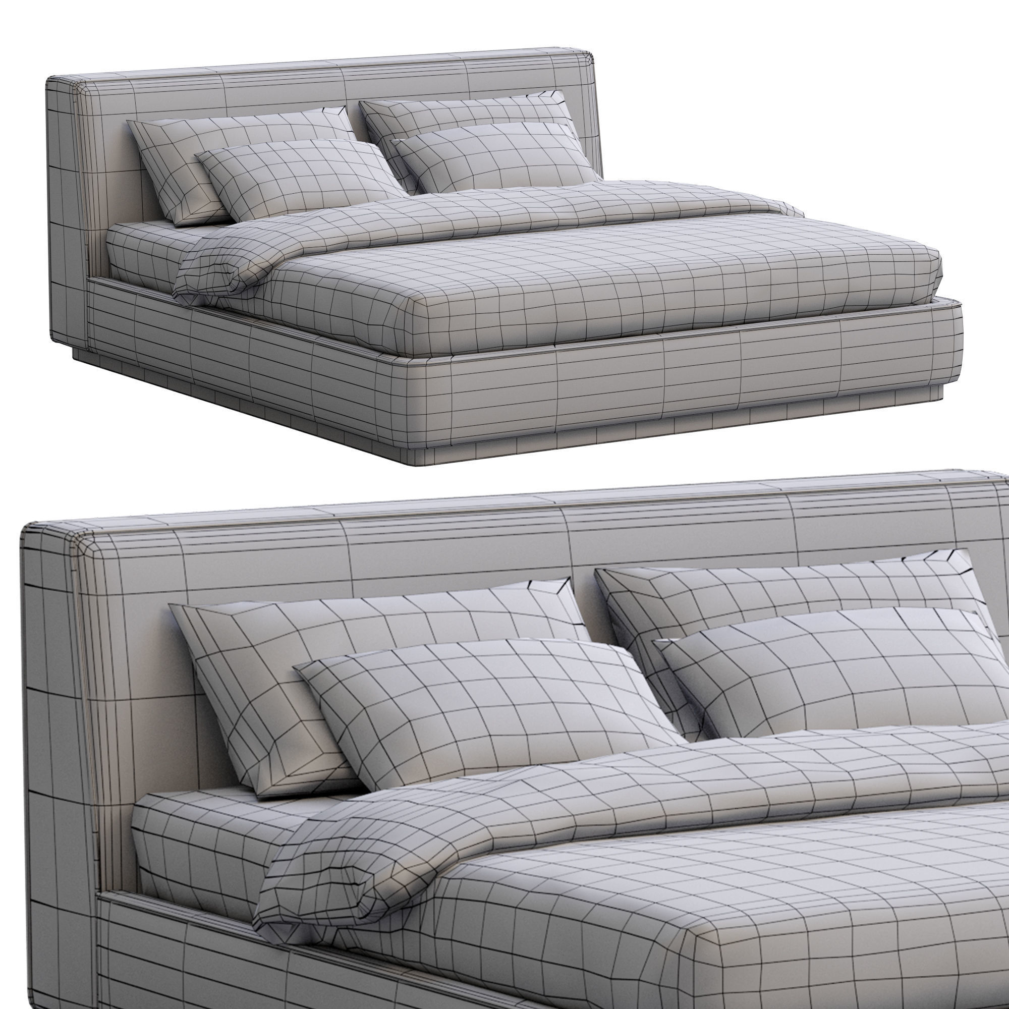 Alberta bed Dion Low-poly 3D model_16