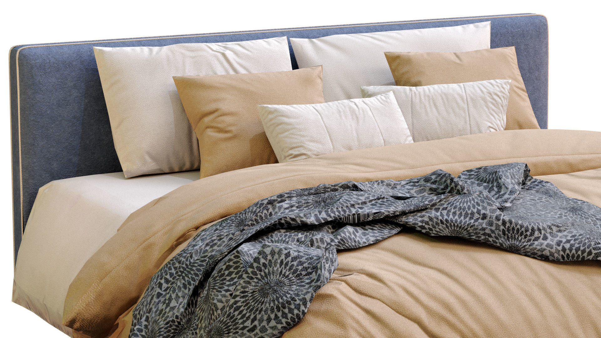 Alberta Bed LAGUNA Low-poly 3D model_8