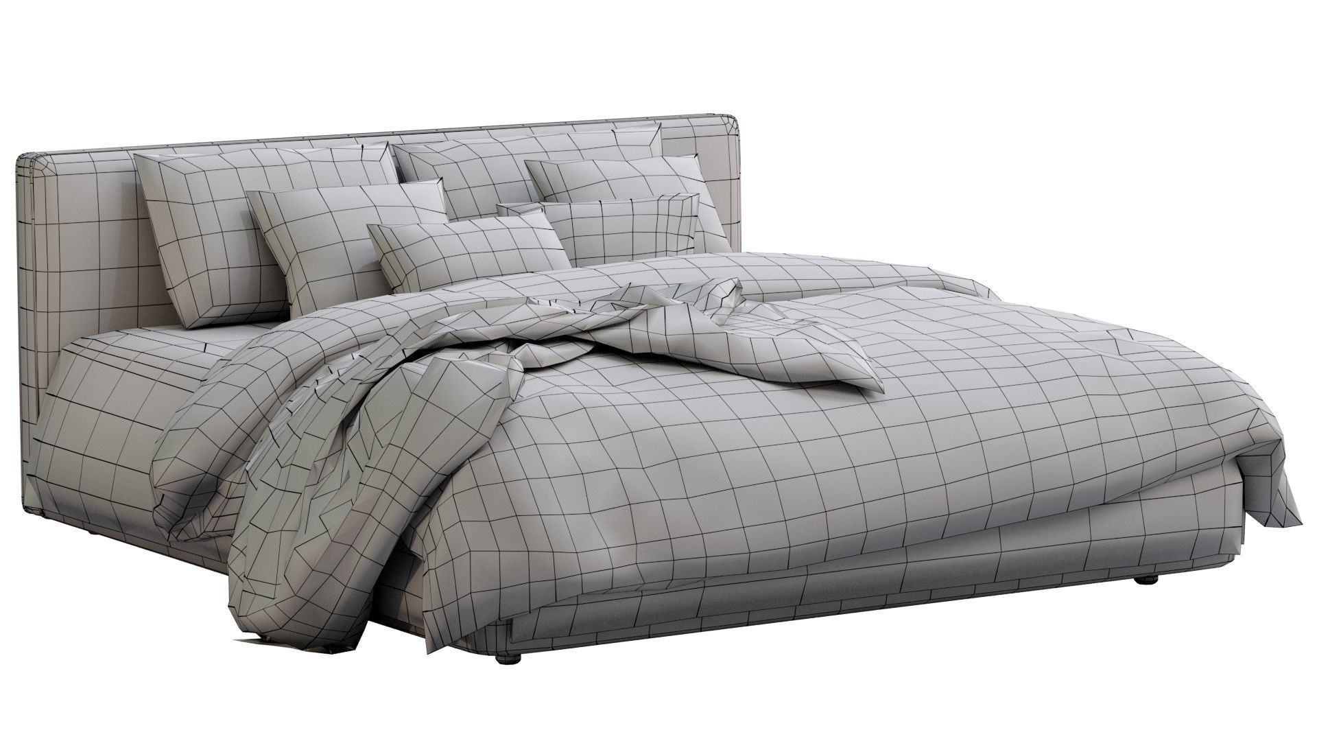 Alberta Bed LAGUNA Low-poly 3D model_18