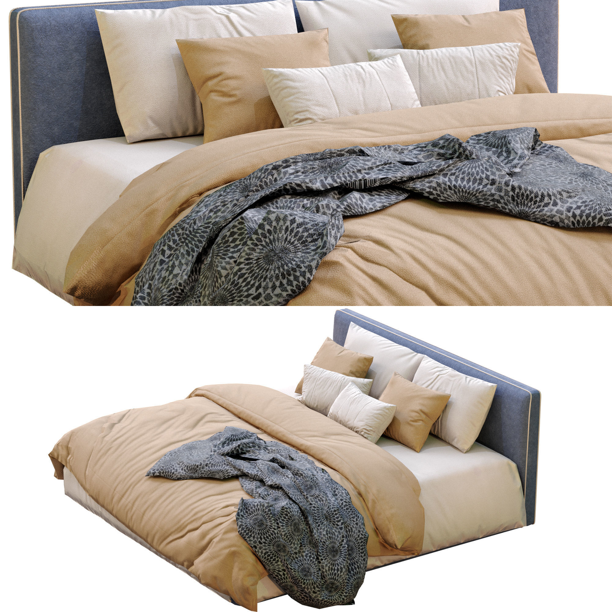 Alberta Bed LAGUNA Low-poly 3D model_17