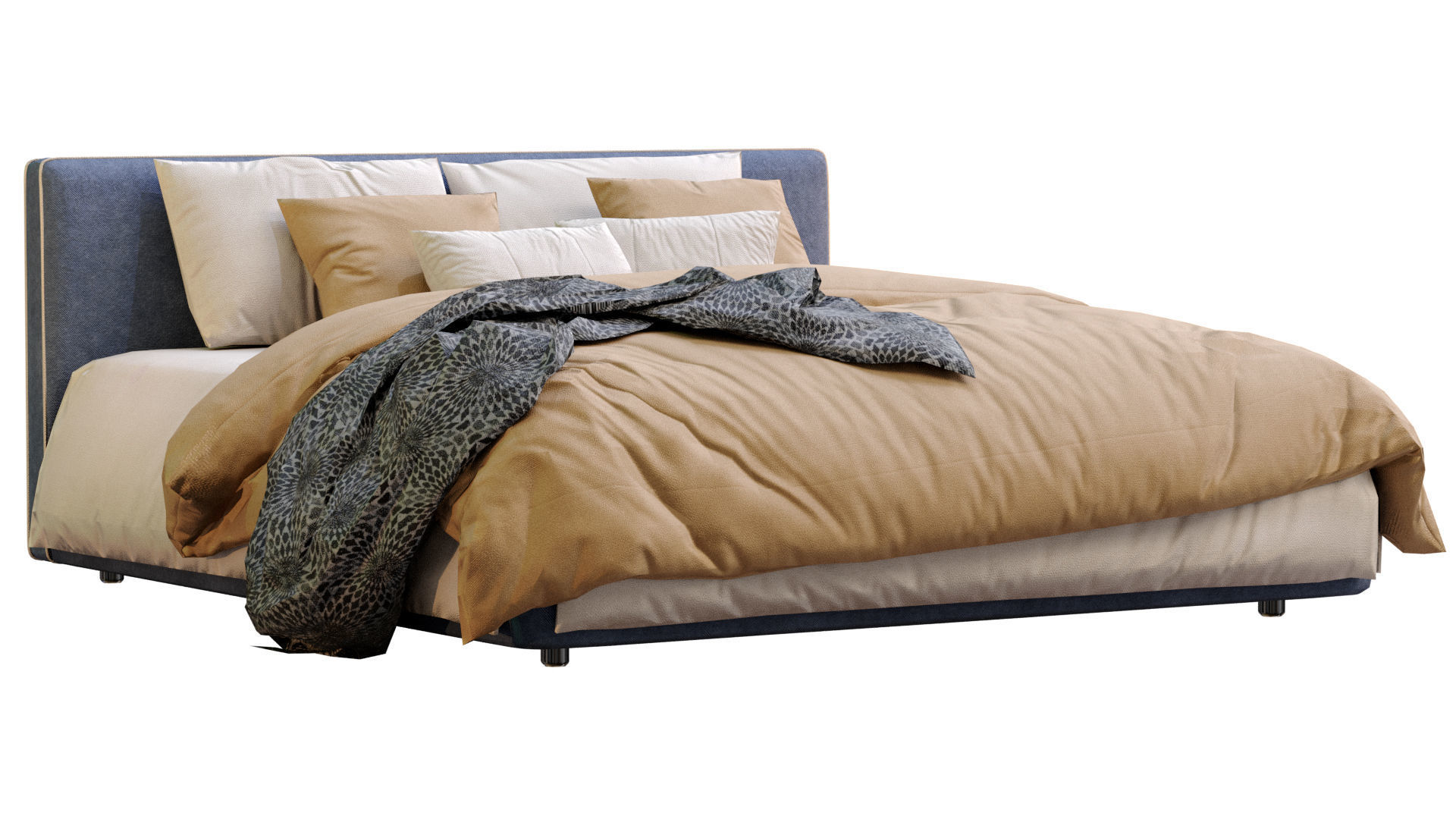 Alberta Bed LAGUNA Low-poly 3D model_4