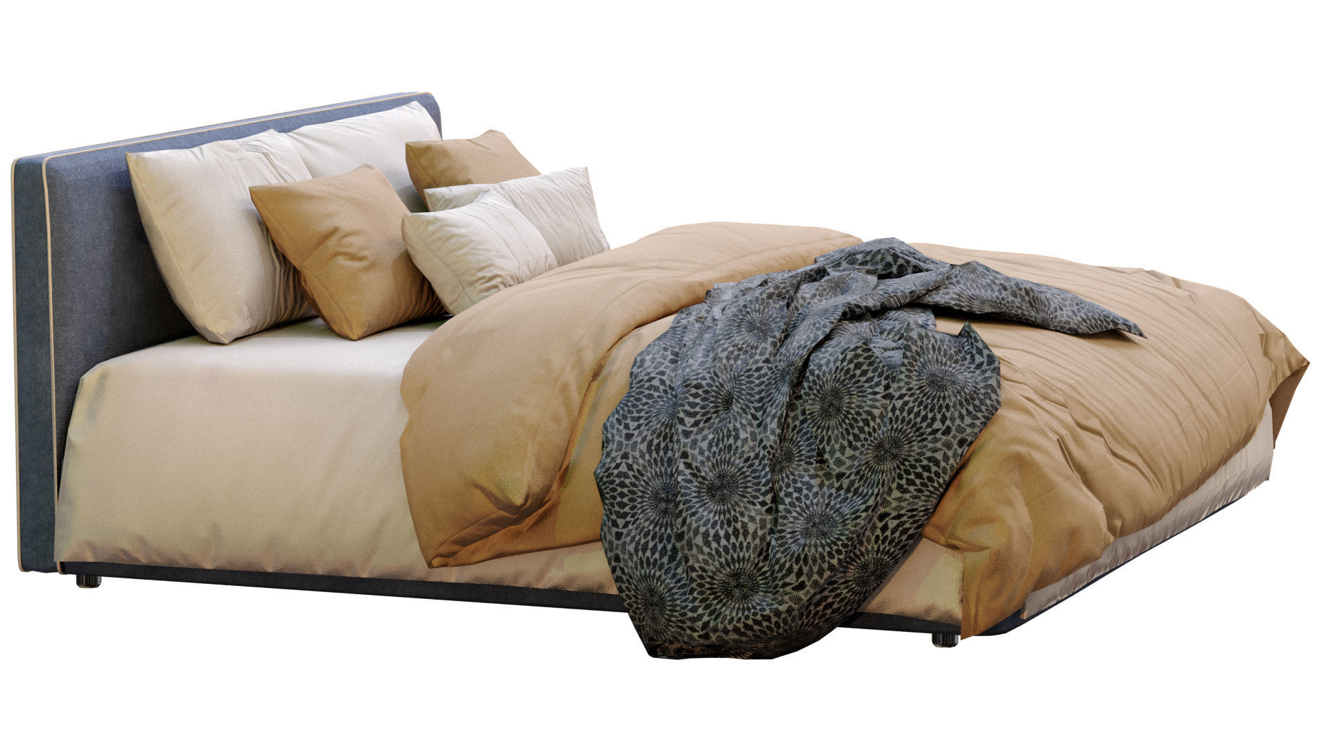 Alberta Bed LAGUNA Low-poly 3D model_6