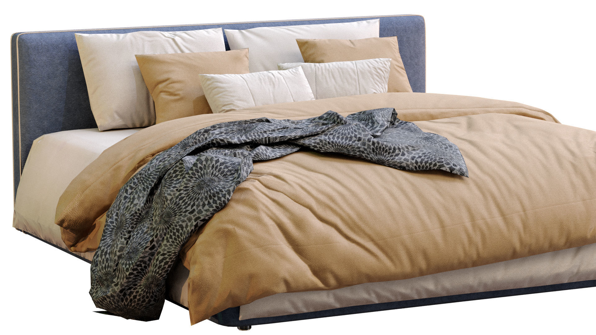 Alberta Bed LAGUNA Low-poly 3D model_10