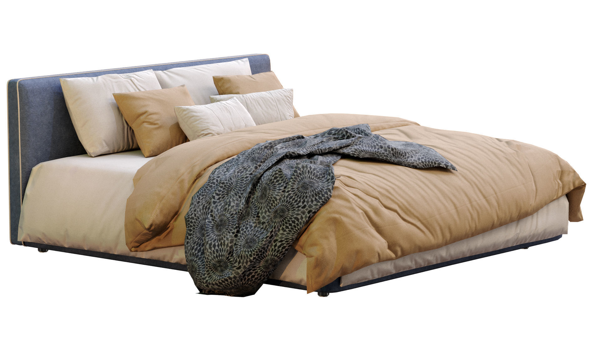 Alberta Bed LAGUNA Low-poly 3D model_1