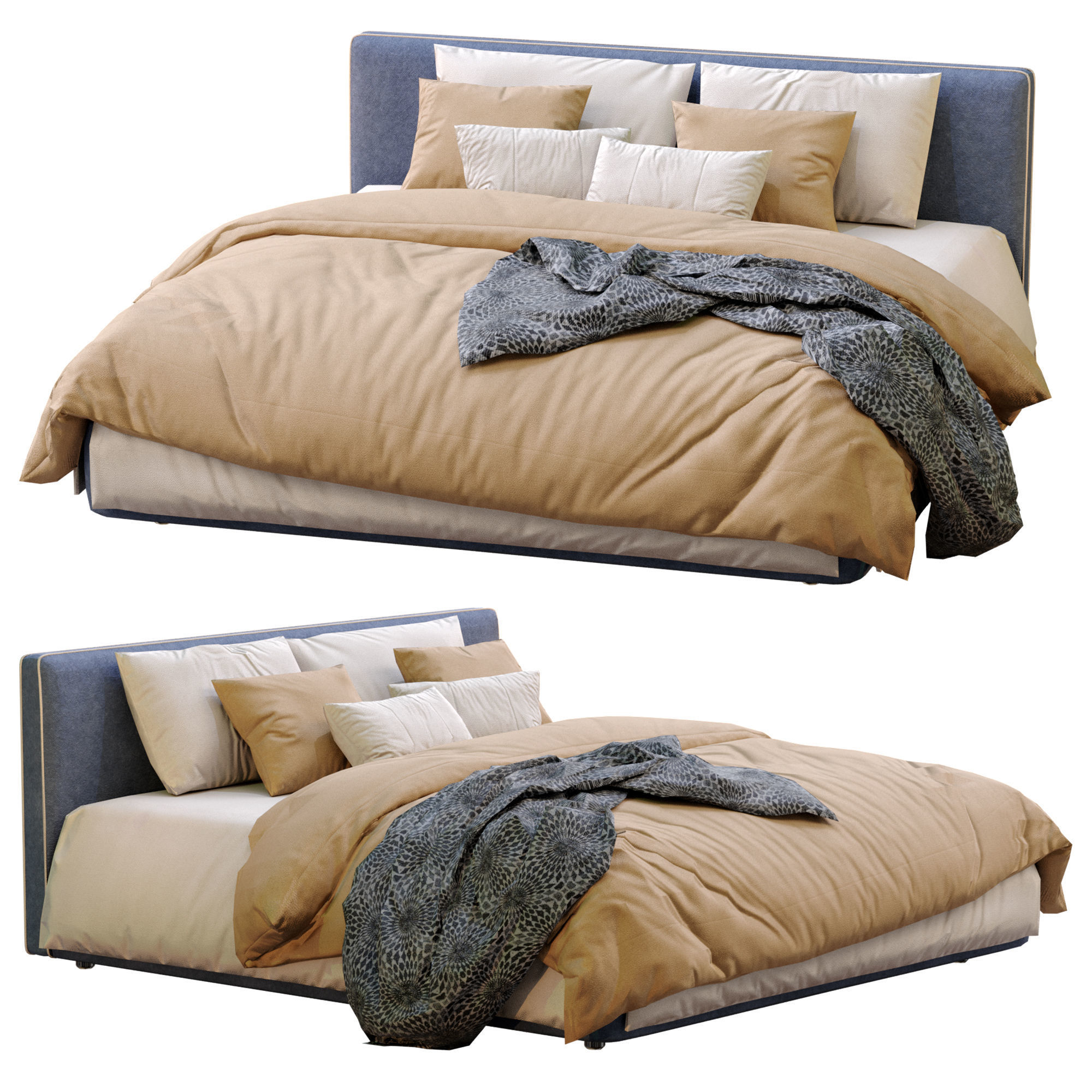 Alberta Bed LAGUNA Low-poly 3D model_14