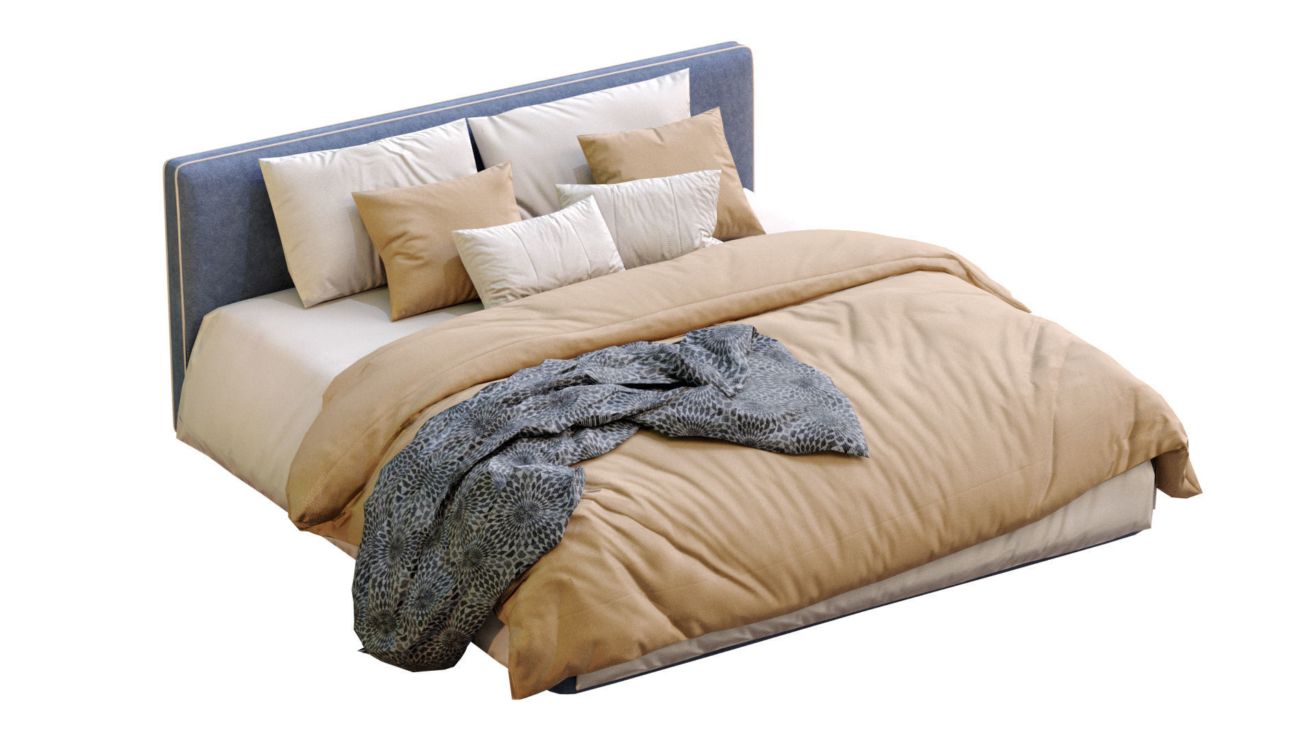 Alberta Bed LAGUNA Low-poly 3D model_9