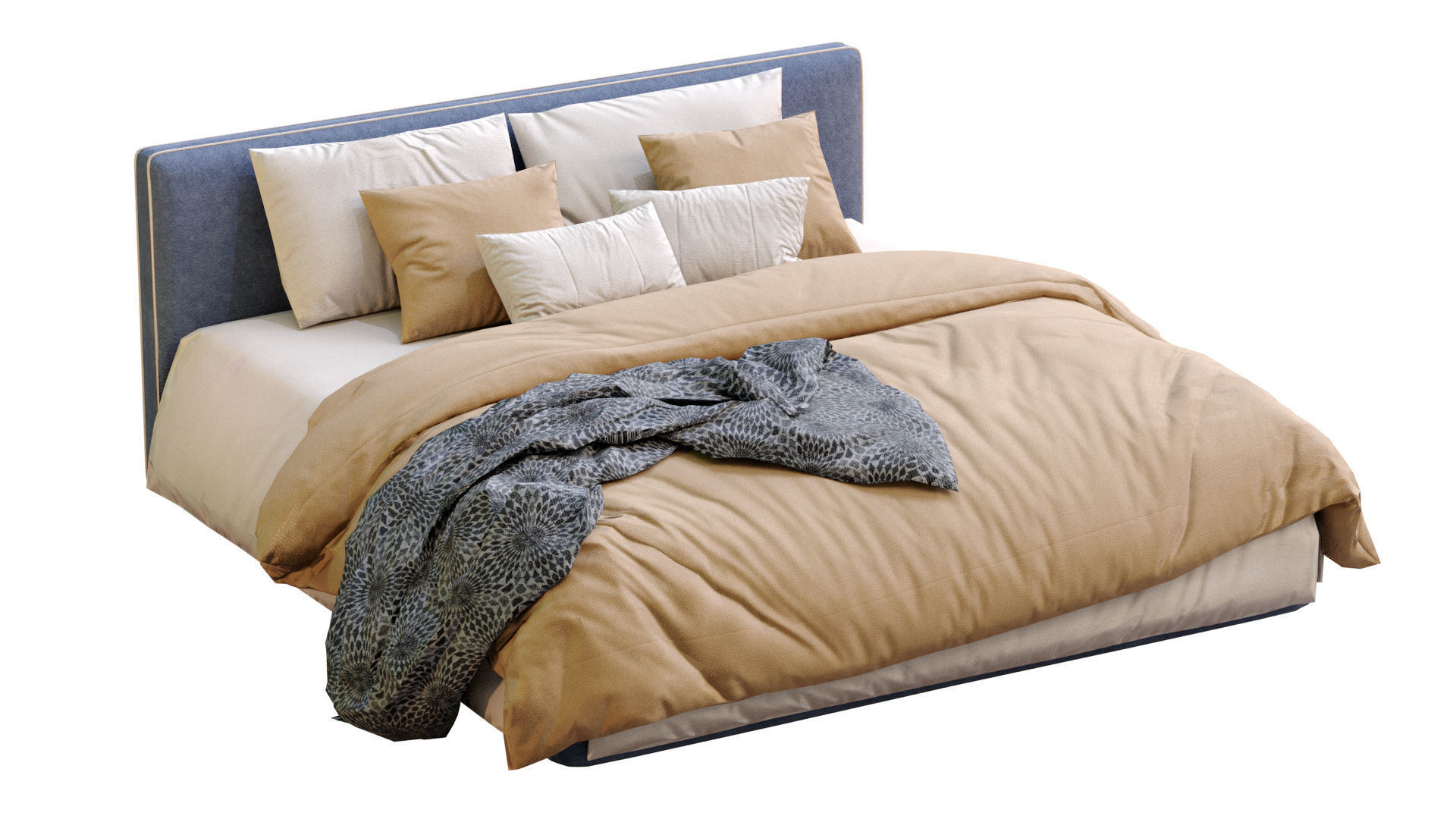 Alberta Bed LAGUNA Low-poly 3D model_5