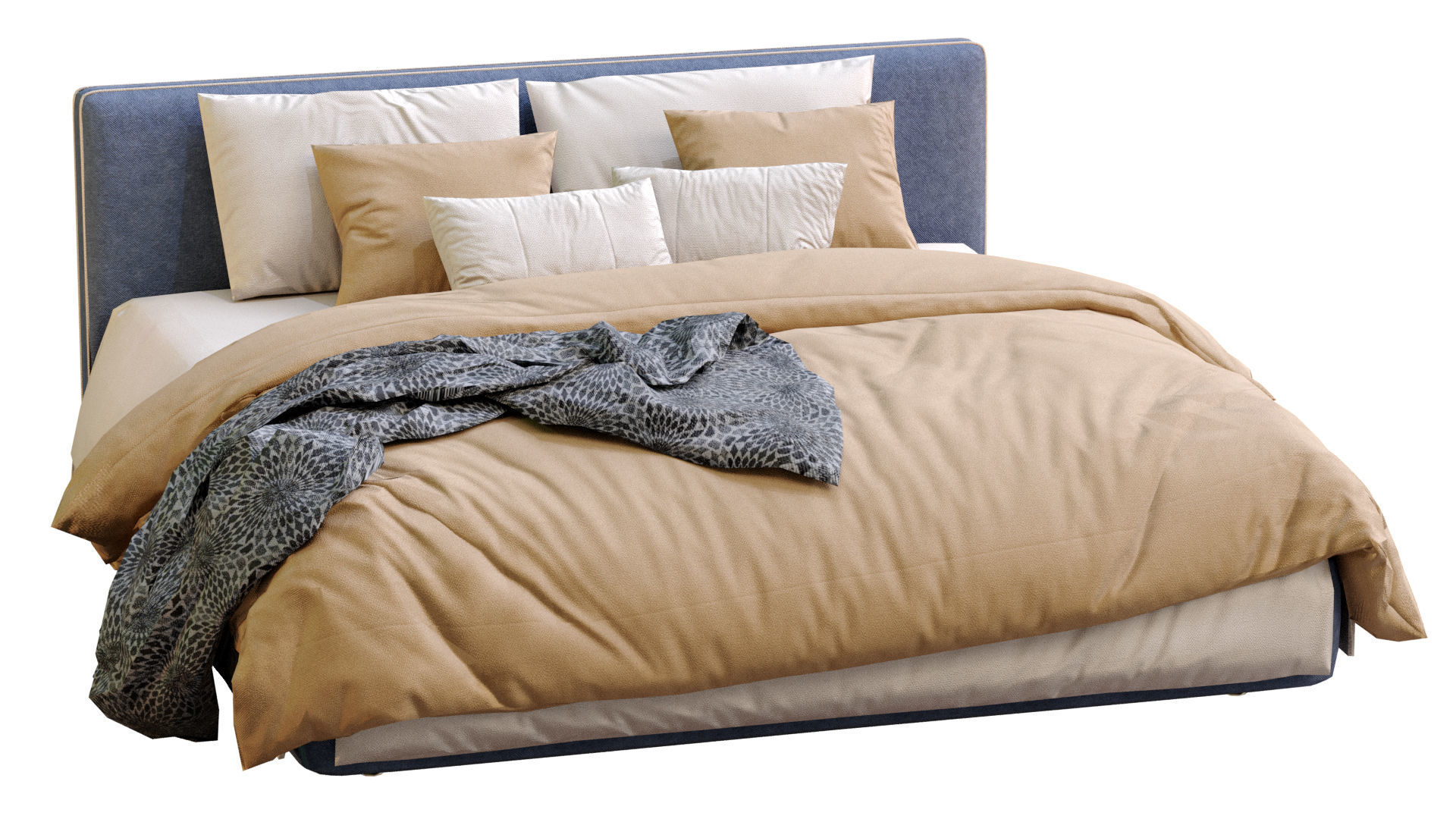 Alberta Bed LAGUNA Low-poly 3D model_3