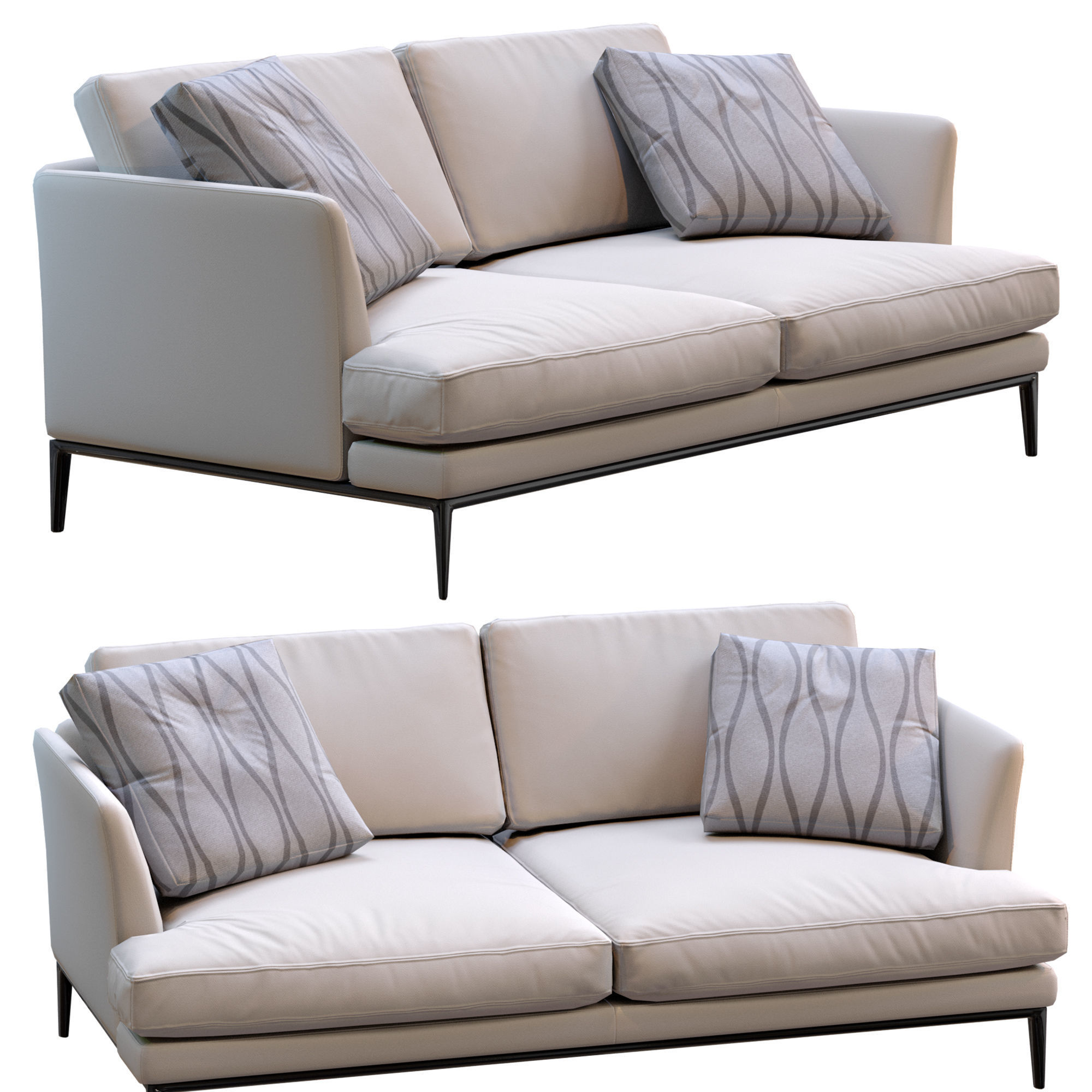 Alivar Sofa Portofino Low-poly 3D model_3