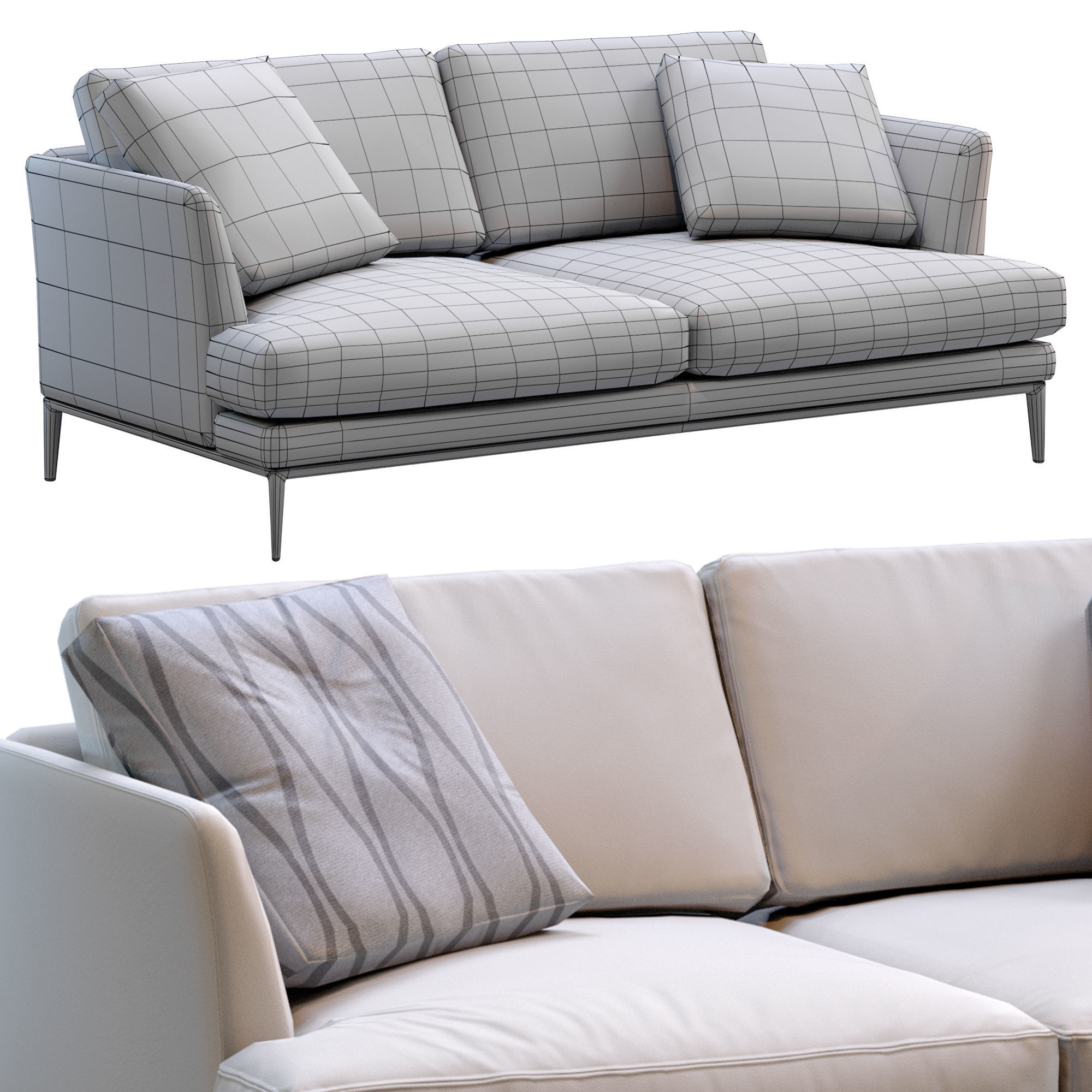 Alivar Sofa Portofino Low-poly 3D model_9