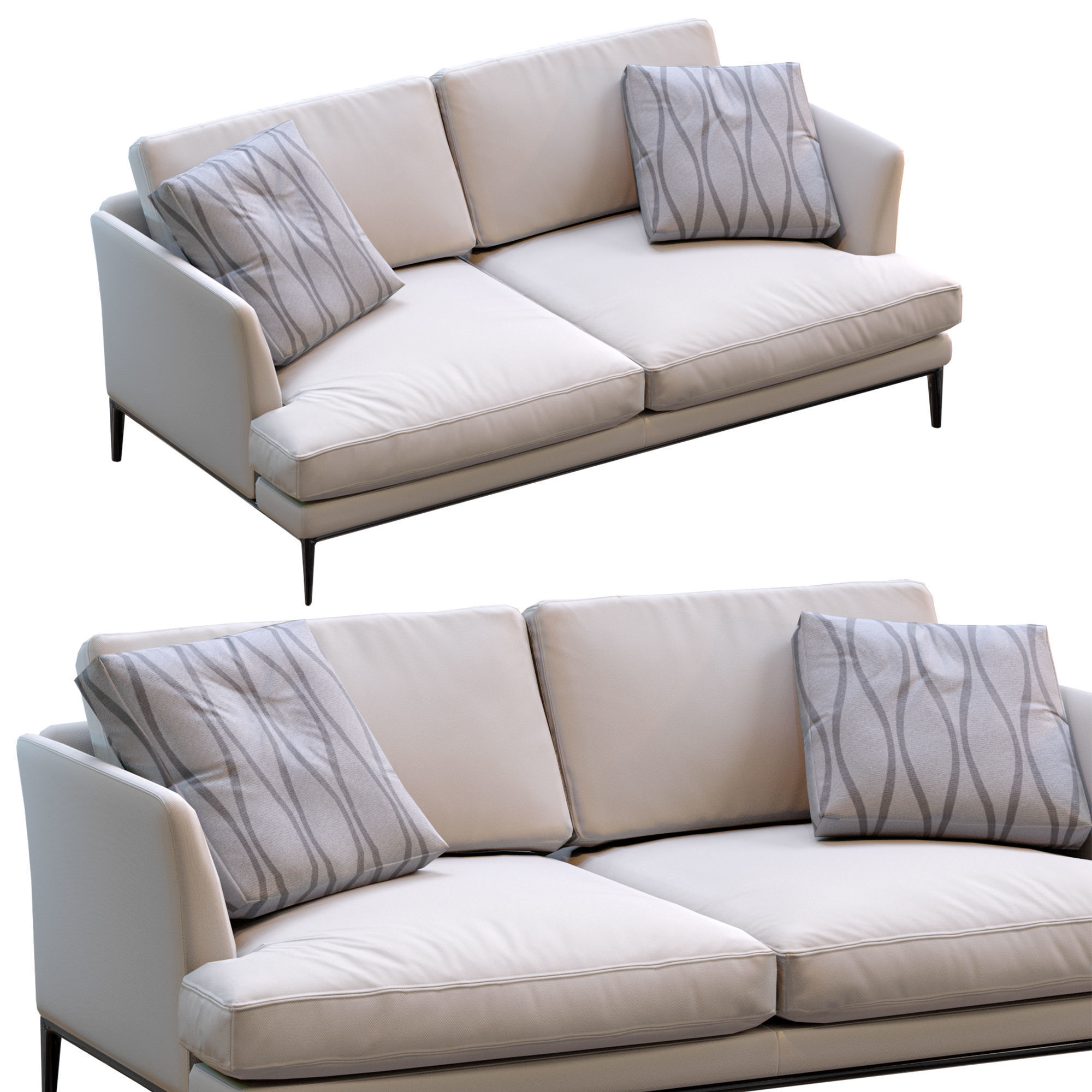 Alivar Sofa Portofino Low-poly 3D model_4