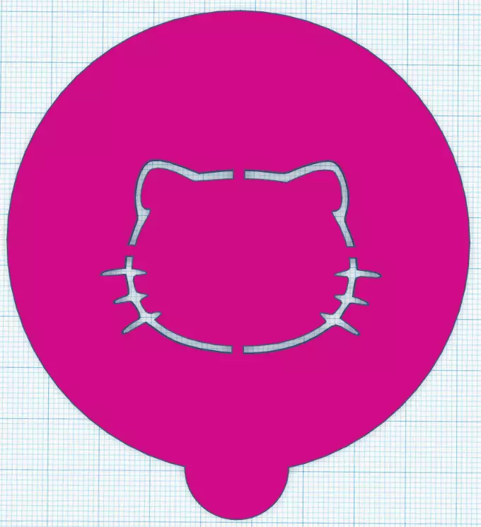 Hello Kitty - Coffee Stencil Free 3D print model_0