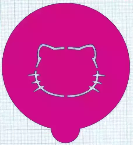 Hello Kitty - Coffee Stencil Free 3D print model