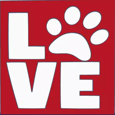 Love with paw print - stencil Free 3D print model