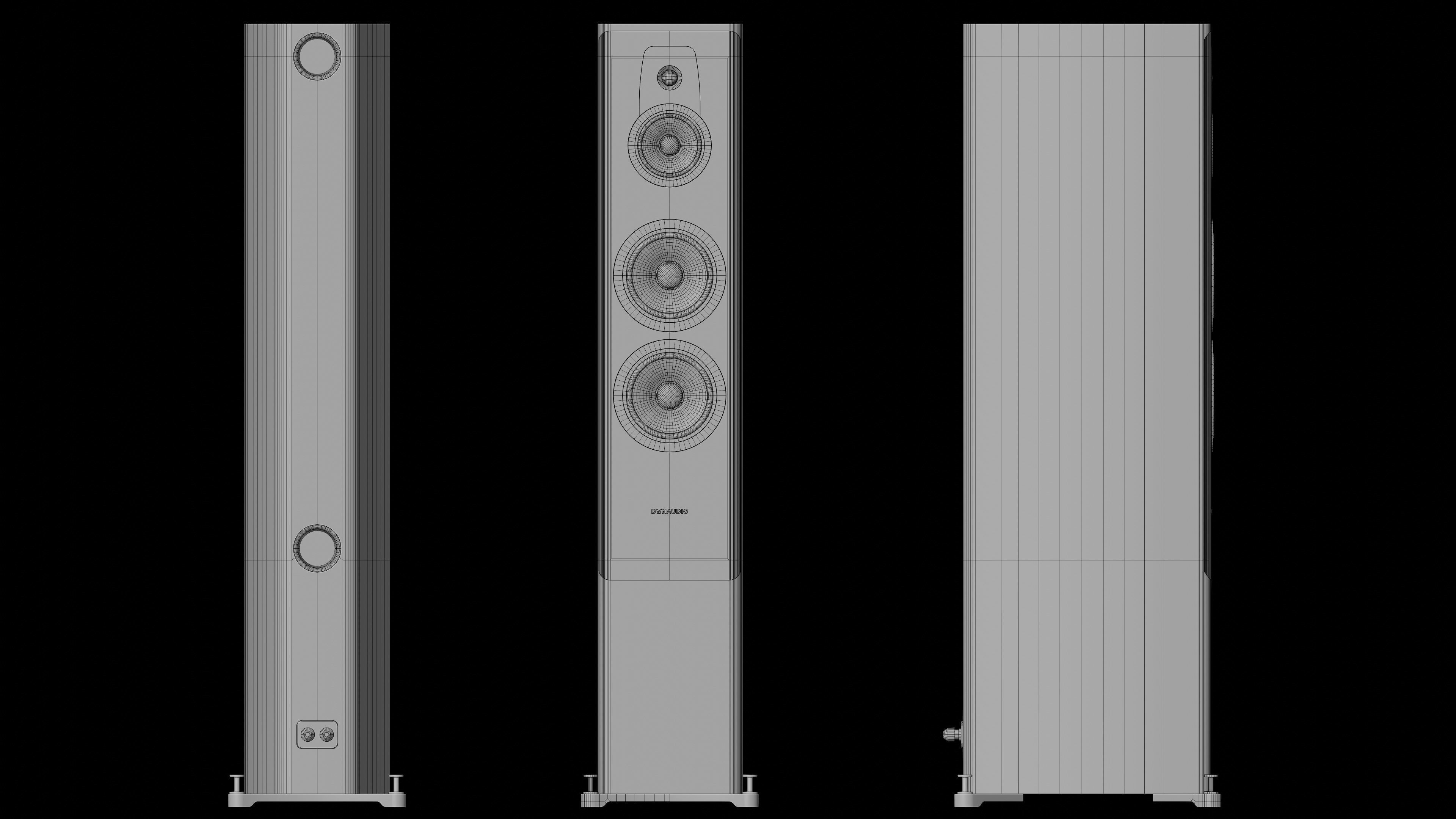 Dynaudio speakers and power amplifier 3D model_16