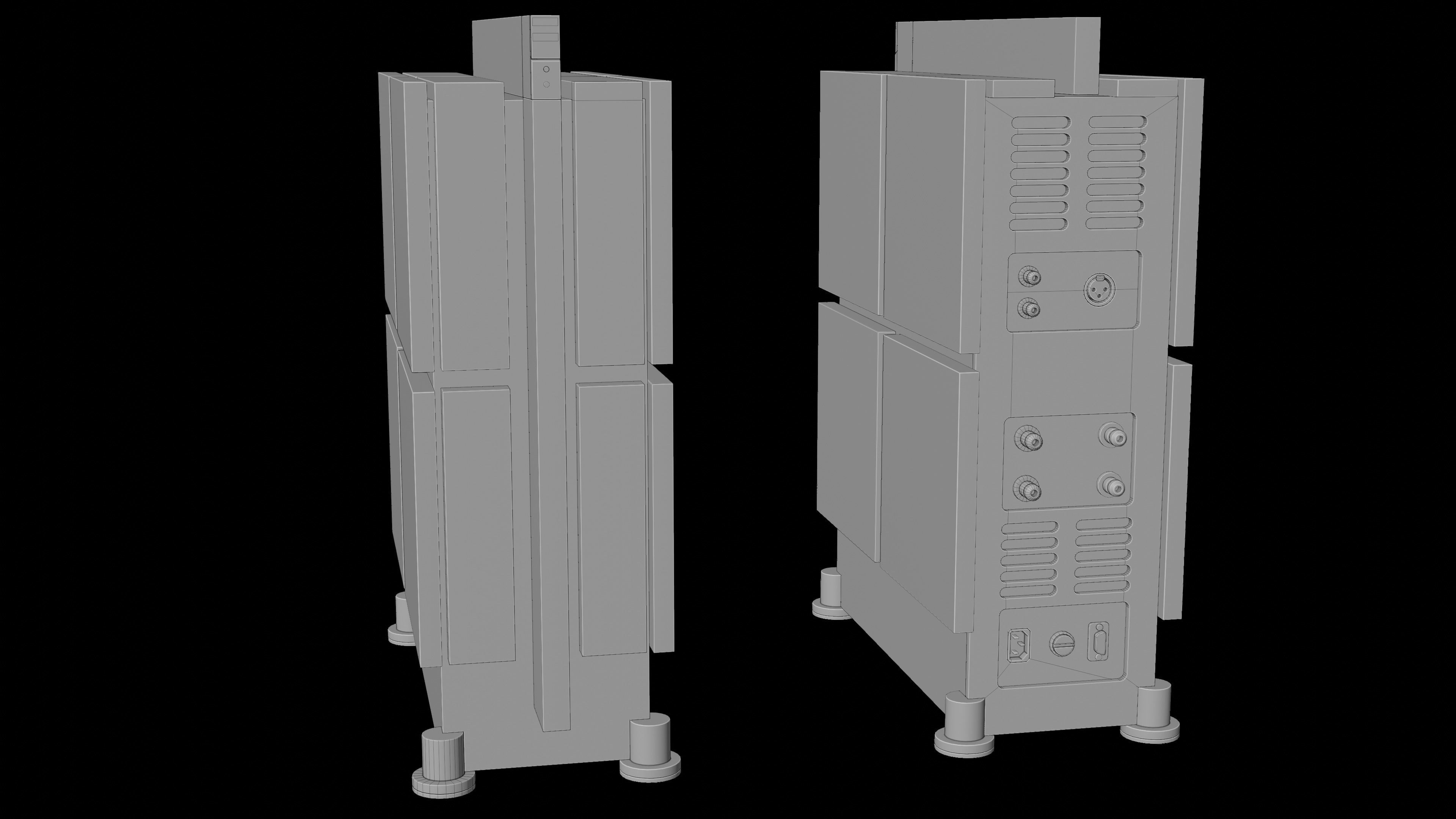 Dynaudio speakers and power amplifier 3D model_20