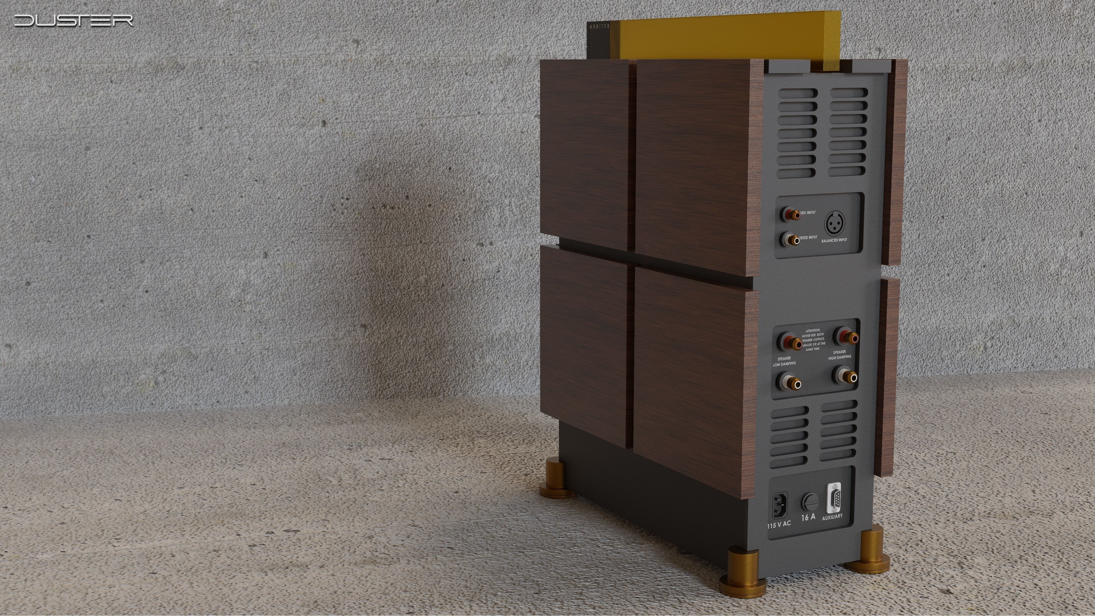 Dynaudio speakers and power amplifier 3D model_13