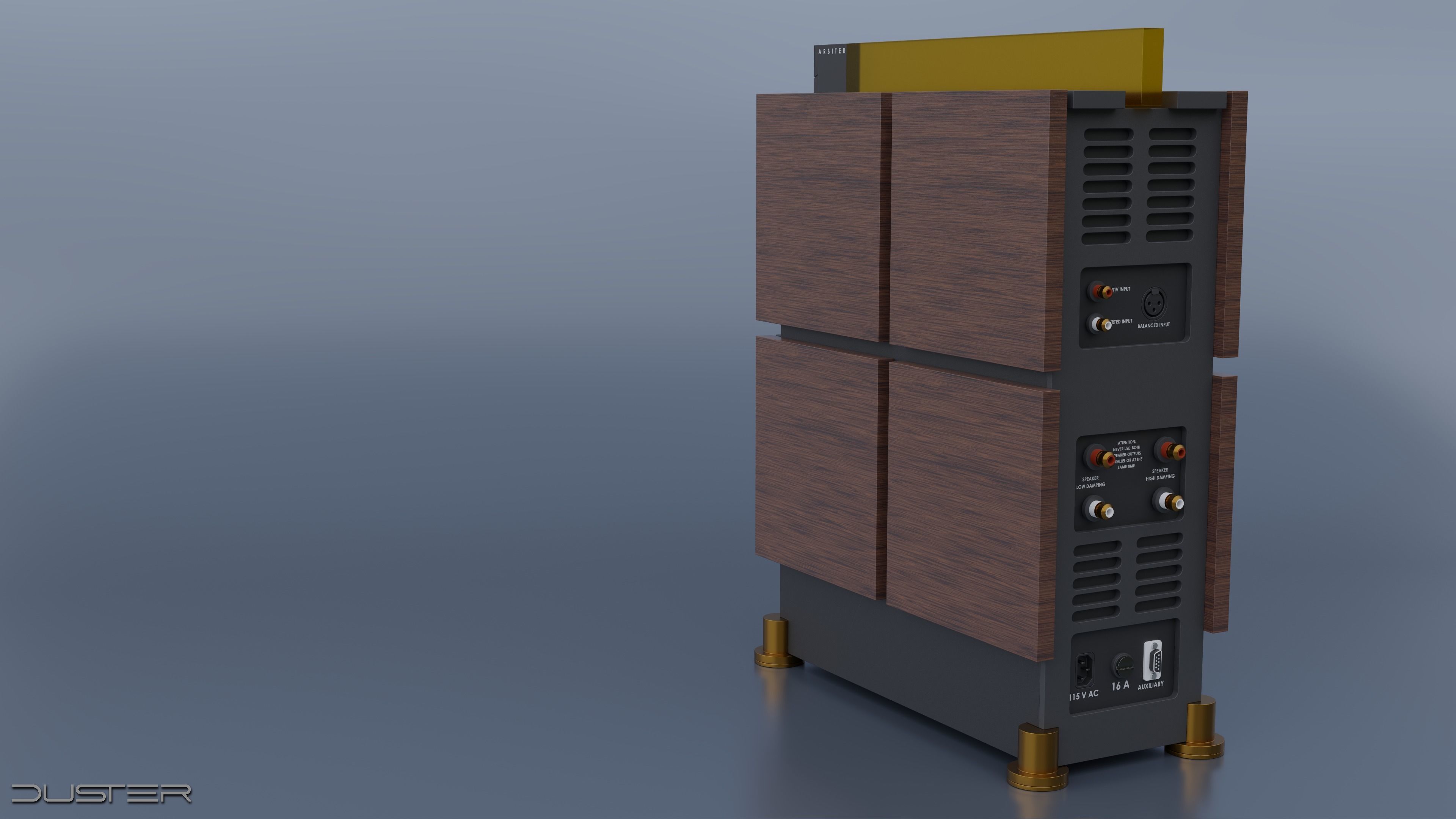 Dynaudio speakers and power amplifier 3D model_11