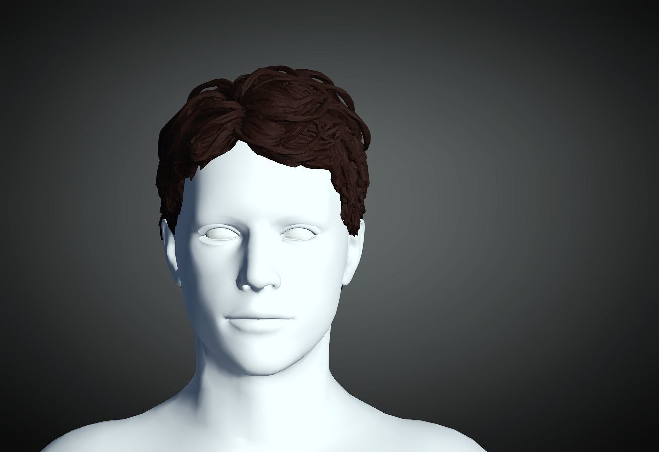3D Hair style for Man 68 3D model 3D print model_2