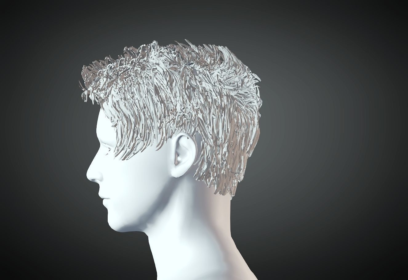 3D Hair style for Man 70 3D model 3D print model_1
