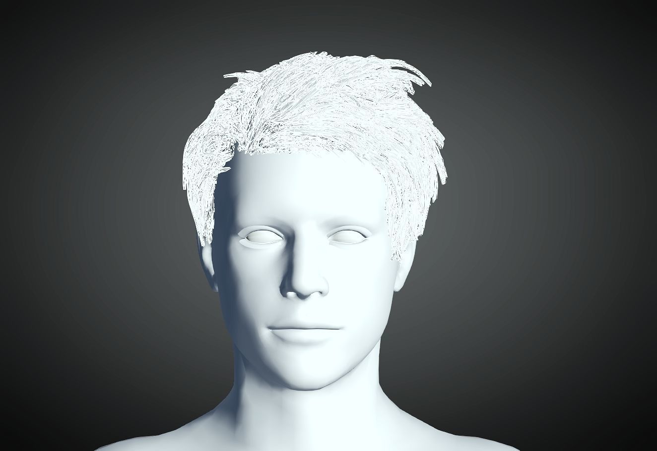 3D Hair style for Man 70 3D model 3D print model_4