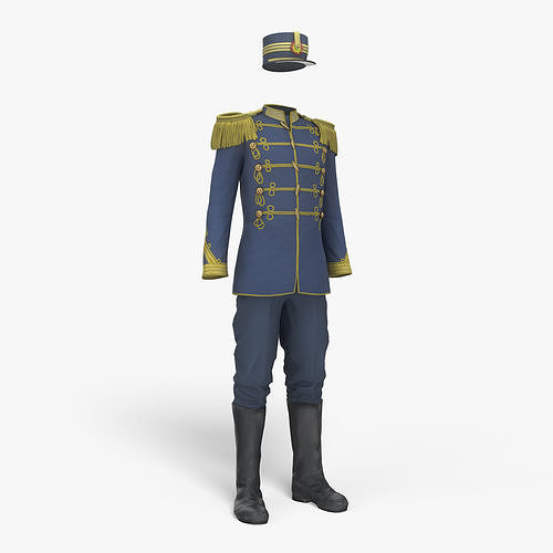 Vintage Military Uniform Game Ready Low-poly 3D model