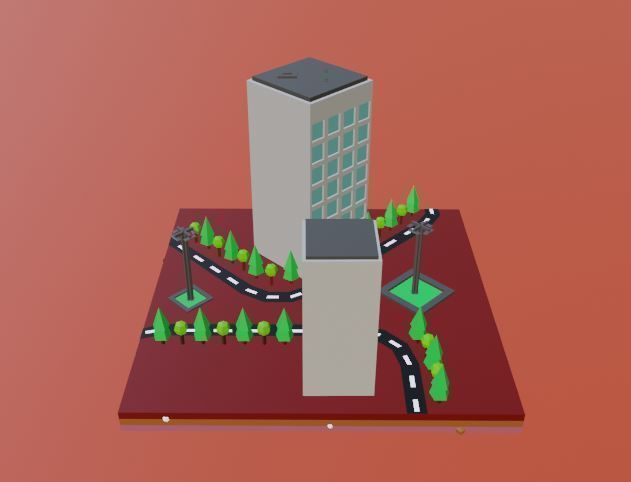 Commercial building Low poly Vol 05 Low-poly 3D model_2