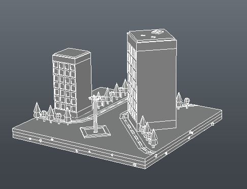 Commercial building Low poly Vol 05 Low-poly 3D model_17