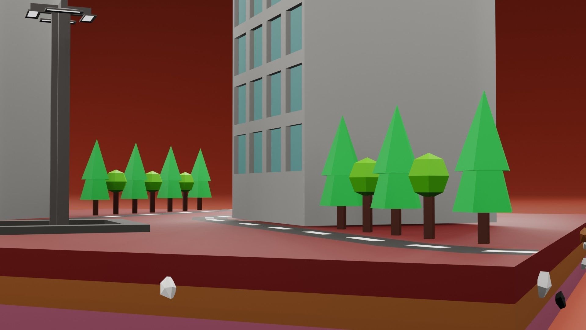 Commercial building Low poly Vol 05 Low-poly 3D model_13