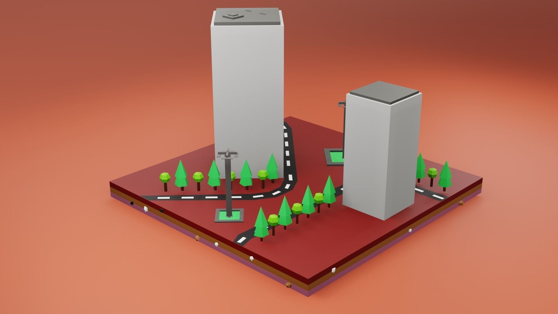 Commercial building Low poly Vol 05 Low-poly 3D model_14