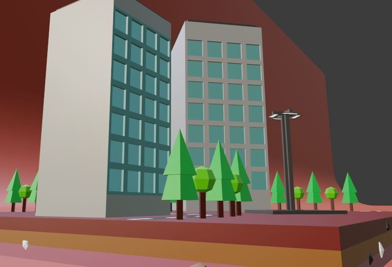 Commercial building Low poly Vol 05 Low-poly 3D model_8