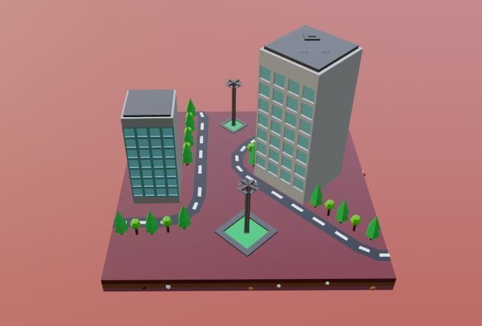 Commercial building Low poly Vol 05 Low-poly 3D model_15