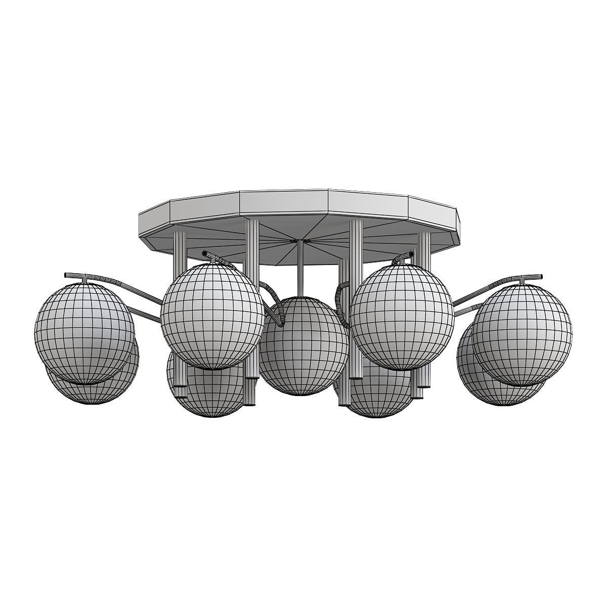 moderli ceiling light with six balls 3D model_1